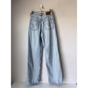 Levis Big E High Loose Ample Haut Jeans Womens 27x31 Blue Wide Leg Denim Premium